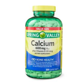 Spring Valley Calcium Plus Vitamin D Tablets;  600 mg;  500 Count