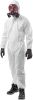 5 Pack Hazmat Suits 5X-Large. Unisex Disposable Coveralls. 60 gsm Microporous Protective Suitswith Attached Hood; Boots; Zipper Front; Elastic Wrists.