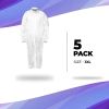 Disposable Coverall. White Hazmat Suit 3X-Large. 30 gsm Polypropylene Paint Suit Disposable Protective Suit with Zipper Front Entry; Elastic Wrists; E