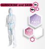 Disposable Coverall Small. White Paint Suit 50gsm Microporous Protective Suits with Zipper Front; Elastic Wrists; Attached Hood; Boots. Unisex Disposa