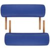 Blue Foldable Massage Table 3 Zones with Wooden Frame